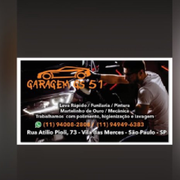 Logo garagem GS 51. estética automotiva