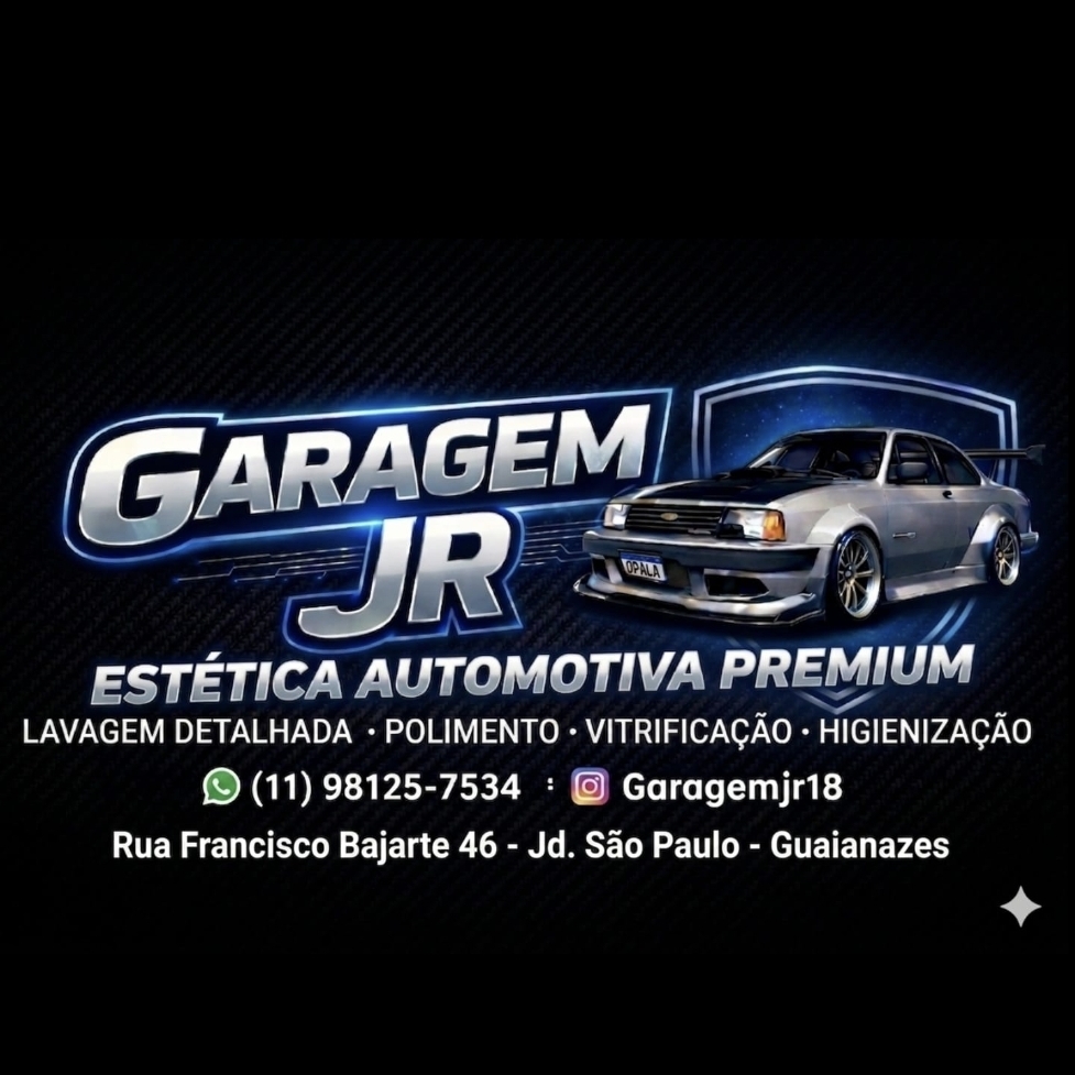 Logo Garagem JR Estética Automotiva Premium